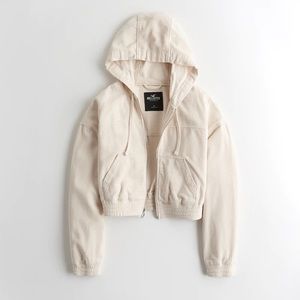 hollister cropped corduroy zip-up✨